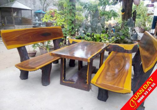 bàn ghế đá giả gỗ